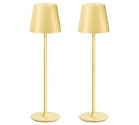 UPXNBOR Lot de 2 lampes de table LED sans fil, à intensité variable, lampe de chevet tactile, lampe de table sans fil, lampe de table d'intérieur ou d'extérieur, lampe de table à 3 niveaux, étanche
