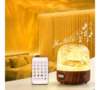 UPXNBOR Projecteur Ciel Étoilé Veilleuse Sans Fil, Haut-Parleur Bluetooth | Veilleuse Enfant Adulte, Lampe de Chevet et Douche, 16 Couleurs, 2 Abat-jours, Tactile/Télécommande, IP54, Cadeau pour Tous