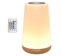UPXNBOR Veilleuse LED, Lampe de Chevet Tactile avec Télécommande, Lumière Réglable, 13 Couleurs RGB, 5 Niveaux de Luminosité, Crochet, Rechargeable par USB, Lampe Portable pour Chambre et Salon
