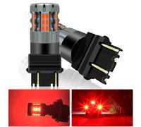 UPXSXT 2Pcs 3157 T25 P27/7W Ampoule LED Rouge, 4157 3057 3157A 3457 4057 CANBUS Ampoule de remplacement pour feux de freinage anti hyper flash sans erreur 30SMD 25W 4000LM Super Bright