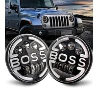 UPXSXT Lot de 2 7 Pouces LED Phare, 150W 10000LM 4 Modes Eclairages Halo DRL ámbar feu de virage Vitesse de la lumière haute et basse H6024 pour Wrangler LJ TJ CJ JK Hummer H1 H2 Land Rover Defender