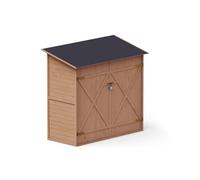 Upyard Abri de Jardin en Bois Naturel - Cabine de Rangement Extérieur - Cabane à Outils avec Système D'étagères 149x78x164 cm, Imprégné