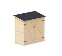 Upyard Abri de Jardin en Bois Naturel - Cabine de Rangement Extérieur - Cabane à Outils avec Système D'étagères 149x78x164 cm, Naturel