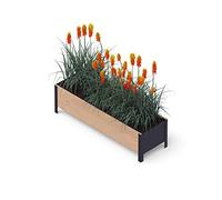 Upyard ModernBox Low Jardinière surélevée Moderne en Bois - Jardinière Basse surélevée pour Balcon, terrasse, Jardin - Jardinière pour légumes et Herbes, 118 x 36 x 32 cm, Marron