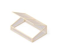 Upyard Serre en Bois et Polycarbonate UV-Protégé - 120 x 80 x 40 cm - Couvercle Verrouillable - Pour Plate-Bande Surélevée - Naturel