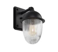 UQACHG Applique Murale D'Extérieur Moderne Et Étanche, Noire avec Verre Strié Transparent, Douilles E27/E26, 31 Cm,One Color-31cm