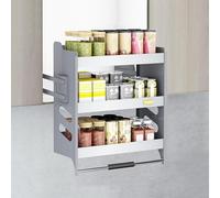 UQACHG Étagère Escamotable À 3 Niveaux pour Armoire De Cuisine, Panier De Levage Robuste pour Armoire Murale De Cuisine Supérieure, Système De Support À Vaisselle Et À,One Color-18.1