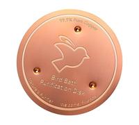 Uqezagpa 1 disque de bain d'oiseaux en cuivre robuste avec triple base de purification de l'eau naturelle, réduit à tous les 14 jours disque de purification de l'eau naturelle