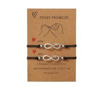 Uqezagpa 1 paire de bracelets d'amitié faits à la main en corde réglable en coton unisexe pour tout type de bracelet, Length 1823CM, Alliage + corde tressée, béryl