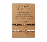 Uqezagpa 1 paire de bracelets d'amitié faits à la main en corde réglable en coton unisexe pour tout type de bracelet, Length 1823CM, Alliage + corde tressée, béryl