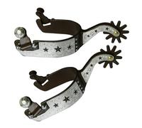 Uqezagpa 1 paire d'éperons d'équitation pour homme avec revêtement bronze sculpté et sculpté - Look occidental - Construction solide - Éperon rétro