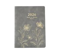 Uqezagpa 2026 Planificateur Hebdomadaire, Classeur Rechargeable À 6 Anneaux Avec Couverture En Cuir, Fournitures Scolaires De Bureau Portables