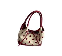 Uqezagpa 3. Sac à main élégant à pois avec sangle réglable, poches compactes mais spacieuses à accès rapide pour femme, sac à motif tendance, Rouge, Small