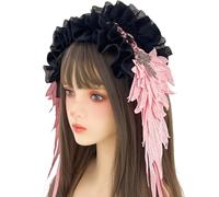 Uqezagpa Accessoire Cheveux Gothique Dentelle Douce Croix Métal Décoration Gothique Dentelle Bandeau Cheveux Punk