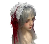 Uqezagpa Accessoire Cheveux Gothique Dentelle Douce Croix Métal Décoration Gothique Dentelle Bandeau Cheveux Punk