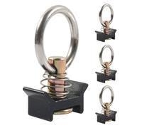 Uqezagpa Accessoire de piste en aluminium robuste de 1 814,4 kg, résistance à la rupture et à l'érosion, anneaux de montage pour contrôle des cargaisons, points d'arrimage de moto en L