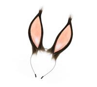 Uqezagpa Accessoire d'oreille de lapin en peluche pour costume de jeu de rôle et événement d'Halloween - Bandeau doux pour oreilles d'animaux