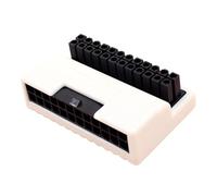Uqezagpa Adaptateur d'alimentation 24 broches femelle vers 24 broches mâle, changeur coudé à 90 degrés pour carte mère, ordinateur de bureau, alimentation PC, gestion des câbles de carte mère
