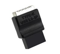 Uqezagpa Adaptateur USB 2.0 9 broches vers type en-tête pour carte mère avec prise de panneau avant femelle vers 9 broches adaptateur de transfert de données