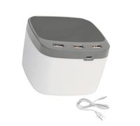 Uqezagpa Adaptateur USB 2.0 à 3 ports avec porte-stylo et lumière LED pour l'organisation du bureau, la maison, l'école, le bureau