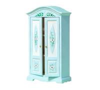 Uqezagpa Armoire miniature peinte à la main avec compartiments intérieurs pour petites poupées, accessoires de poupée, modèle de placard avec étagères