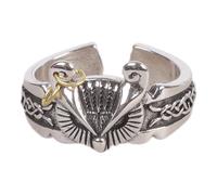 Uqezagpa Bague réglable en cuivre avec motif hibou gothique - Bijou unisexe unique - Accessoire pour tous les jours ou cadeau - Chouette réglable