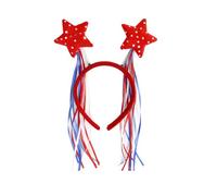 Uqezagpa Bandeau à thème Independence Days Double cœur et rayures 4 juillet Accessoire pour cheveux pour défilés et fêtes 4 juillet