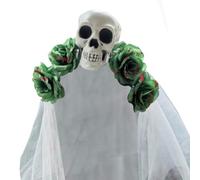 Uqezagpa Bandeau amusant avec roses tachées de sang - Tendance - Confortable - Pour Halloween, cosplay et événement à thème - Rose effrayante