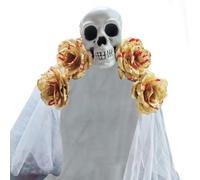 Uqezagpa Bandeau amusant avec roses tachées de sang - Tendance - Confortable - Pour Halloween, cosplay et événement à thème - Rose effrayante