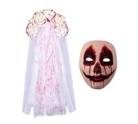Uqezagpa Bandeau de mariée punk avec fleur pour Halloween, bal masqué, jour de la mort, accessoire de costume d'Halloween