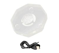 Uqezagpa Base lumineuse décorative alimentée par USB avec 7 modes chromatiques pour mettre en valeur l'artisanat en verre dans un boîtier ABS sécurisé Support d'éclairage ABS