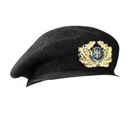 Uqezagpa Bérets polyvalents pour costume de sécurité casquettes en laine pour uniformes Costume de sécurité Play Captain Badge brodé Élégant couvre-chef pour homme, H, Taille unique