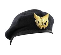 Uqezagpa Bérets polyvalents pour costume de sécurité casquettes en laine pour uniformes Costume de sécurité Play Captain Badge brodé Élégant couvre-chef pour homme, F, Taille unique