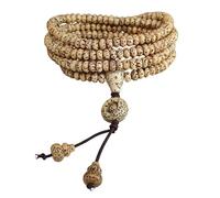 Uqezagpa Bijou en bois respirant fabriqué à la main avec perles Bodhi en forme d'étoile et lune - Accessoire de poignet spirituel, taille unique, Comme décrit