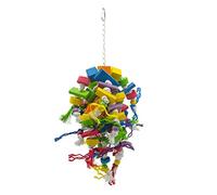 Uqezagpa Blocs en bois colorés à mâcher pour perroquet - Jouet d'entraînement pour réduire l'ennui - Pour décorer une cage