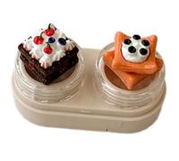 Uqezagpa Boîte à lentilles avec couvercle à cupcakes avec tiroirs et kits d'outils de port pour lentilles de contact pour une gestion sûre des lentilles, Blanc cassé1