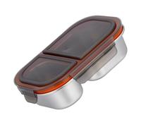 Uqezagpa Boîte à lunch en acier inoxydable 304 avec couvercle hermétique sécurisé 2 compartiments pour pique-nique, micro-ondes, réfrigérateur, lave-vaisselle, boîte Bentos en acier inoxydable