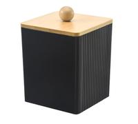 Uqezagpa Boîte de rangement en bois robuste avec couvercle Qtip pratique pour la salle de bain, les cotons-tiges, les tampons et les élastiques à cheveux