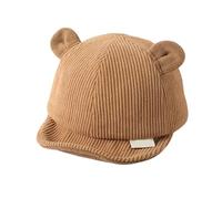 Uqezagpa Bonnet en velours côtelé pour bébé avec adorable motif ours pour tous les jours et occasions spéciales Accessoires pour bébé, Café chinois, Taille unique