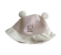 Uqezagpa Bonnet pour bébé fille Joli seau confortable pour chambre d'enfant Chapeau de soleil d'extérieur, Blanc cassé 1, Taille unique