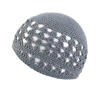 Uqezagpa Bonnet tricoté pour étudiants, adultes, musulmans, pliable, fait à la main, crochet pour prier, faire des prières, faire du cyclisme, chapeaux pour femmes, adultes et adolescents, gris