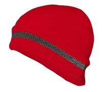 Uqezagpa Bonnet tricoté réfléchissant pour les activités de plein air, sûr, respirant, doux, tête de mort pour travailleurs du bâtiment, équipement de sport, chapeau d'hiver en tricot réfléchissant