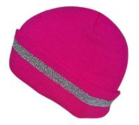 Uqezagpa Bonnet tricoté réfléchissant pour les activités de plein air, sûr, respirant, doux, tête de mort pour travailleurs du bâtiment, équipement de sport, chapeau d'hiver en tricot réfléchissant