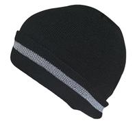Uqezagpa Bonnet tricoté réfléchissant pour les activités de plein air, sûr, respirant, doux, tête de mort pour travailleurs du bâtiment, équipement de sport, chapeau d'hiver en tricot réfléchissant