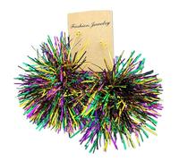 Uqezagpa Boucles d'oreilles festives pour fête du Mardi Gras - Boucles d'oreilles en forme de boule étincelantes pour le carnaval en plein air, 7.8x5.85in, Acrylique, béryl