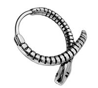 Uqezagpa Boucles d'oreilles serpent vintage punk rayées avec des designs uniques en alliage texturé cadeau pour la mode, Size Approx. 1.58x0.57inch40.2x14.4mm, Acier inoxydable, béryl