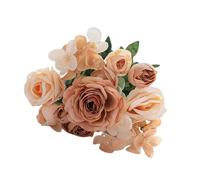 Uqezagpa Bouquet de roses artificielles à 7 tiges - Élégant bouquet de roses artificielles - Décoration de table de mariage - Accessoire de photographie