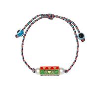 Uqezagpa Bracelet à breloques porte-bonheur en forme de cœur en corde tressée réglable pour homme et femme, 2x1cm 1825cm, Liuli, béryl
