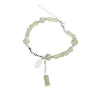 Uqezagpa Bracelet Chinois Faux Bracelet Articulé Bracelet Charme Résine Bijoux de Poignet pour Quotidien, 3.9x3.9in, Résine, béryl