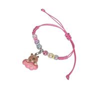 Uqezagpa Bracelet coloré en corde macaron pour enfants avec de jolis capybaras de dessin animé et une sangle souple réglable, 6x9cm, Plastique, béryl